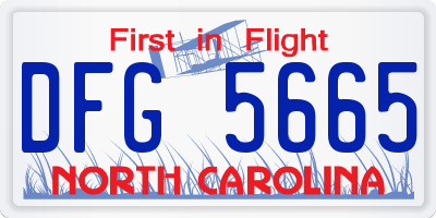 NC license plate DFG5665