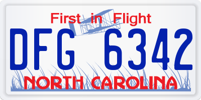 NC license plate DFG6342