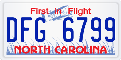 NC license plate DFG6799