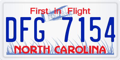 NC license plate DFG7154