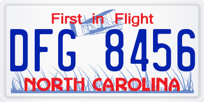 NC license plate DFG8456