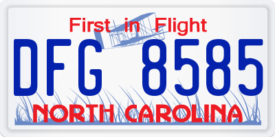 NC license plate DFG8585