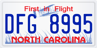 NC license plate DFG8995