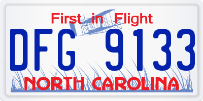 NC license plate DFG9133