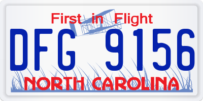 NC license plate DFG9156