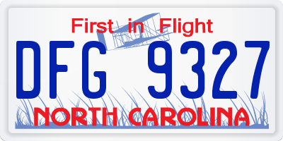 NC license plate DFG9327