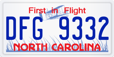 NC license plate DFG9332