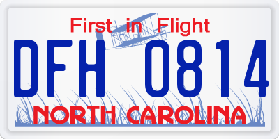 NC license plate DFH0814