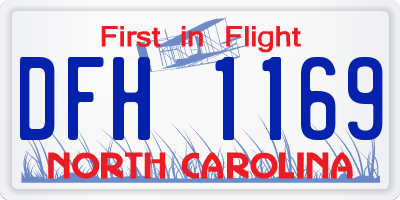 NC license plate DFH1169