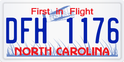 NC license plate DFH1176