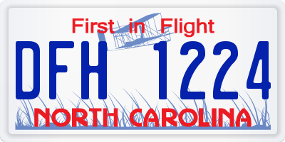 NC license plate DFH1224