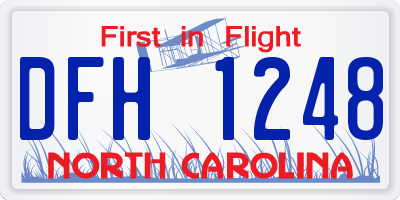NC license plate DFH1248