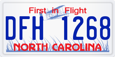 NC license plate DFH1268