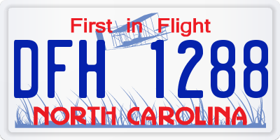 NC license plate DFH1288