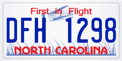 NC license plate DFH1298