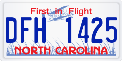 NC license plate DFH1425