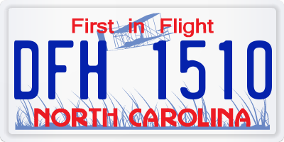 NC license plate DFH1510