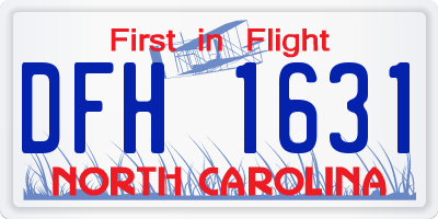 NC license plate DFH1631