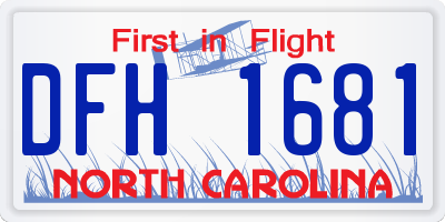 NC license plate DFH1681