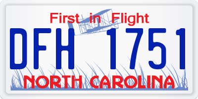 NC license plate DFH1751