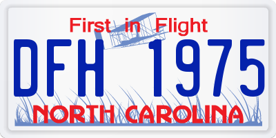 NC license plate DFH1975