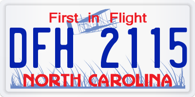 NC license plate DFH2115