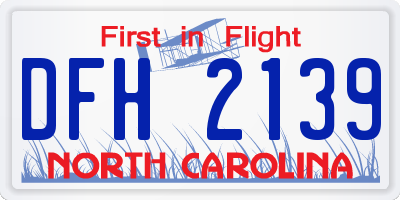 NC license plate DFH2139
