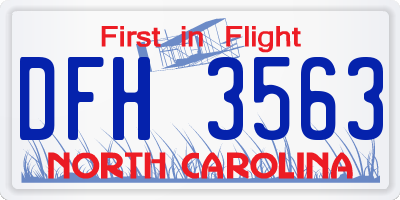 NC license plate DFH3563