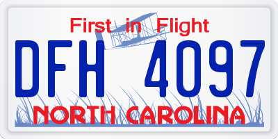 NC license plate DFH4097