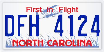 NC license plate DFH4124