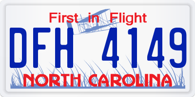 NC license plate DFH4149