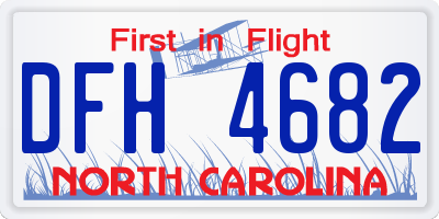 NC license plate DFH4682