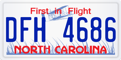 NC license plate DFH4686
