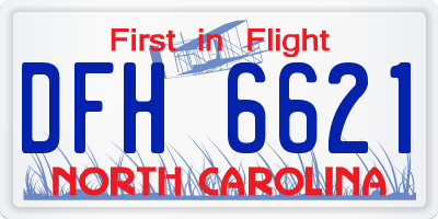 NC license plate DFH6621