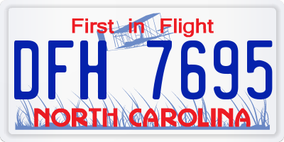 NC license plate DFH7695