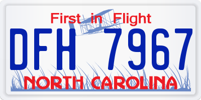 NC license plate DFH7967