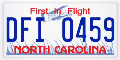 NC license plate DFI0459