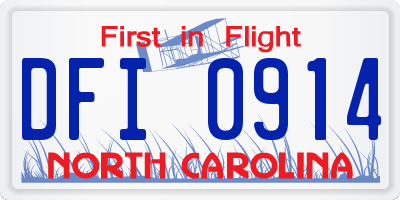 NC license plate DFI0914