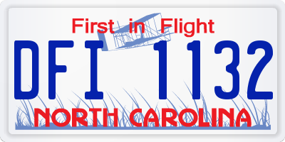 NC license plate DFI1132