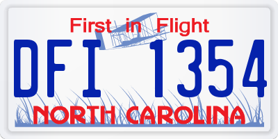 NC license plate DFI1354