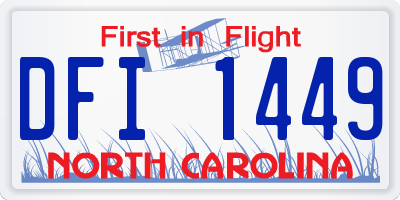 NC license plate DFI1449