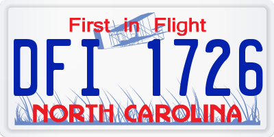 NC license plate DFI1726
