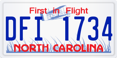 NC license plate DFI1734