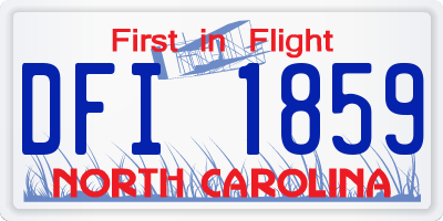 NC license plate DFI1859