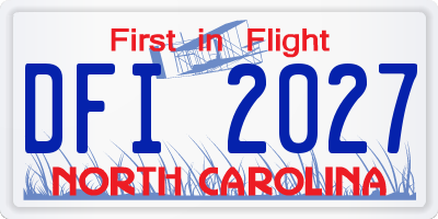NC license plate DFI2027