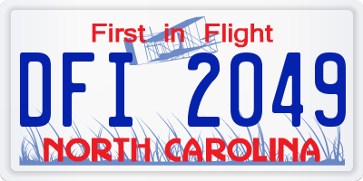 NC license plate DFI2049