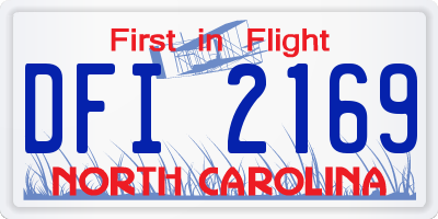 NC license plate DFI2169