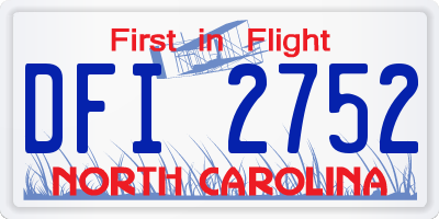 NC license plate DFI2752