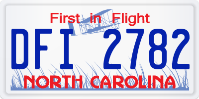 NC license plate DFI2782