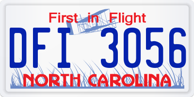 NC license plate DFI3056